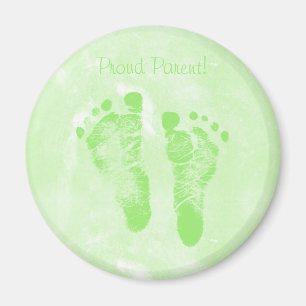 Cute Proud Parent Baby Footprints Annoucements Magnet