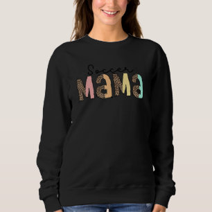 Cute Proud Soccer Mama Mum For Women Leopard Cheer Sweatshirt