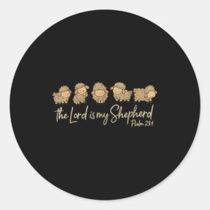 Cute Psalm 23_1 Sheep The Lord Is My Shepherd  Classic Round Sticker