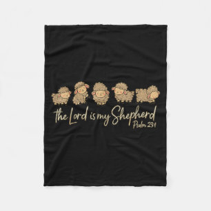Cute Psalm 23_1 Sheep The Lord Is My Shepherd Fleece Blanket