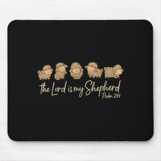 Cute Psalm 23_1 Sheep The Lord Is My Shepherd  Mouse Mat (Front)