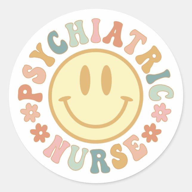Cute Psych Nurse, Gift for Psychiatric Nurse Classic Round Sticker (Front)