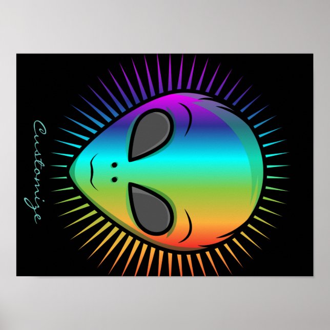 Cute Psychedelic Alien Head Thunder_Cove Poster (Front)