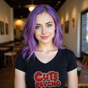 Cute Psycho Bold Typography Tri-Blend Shirt