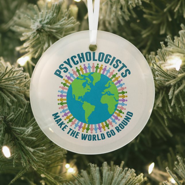 Cute Psychologist World Quote Psychology Christmas Glass Tree Decoration (Insitu)