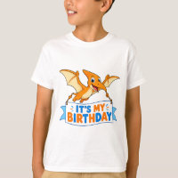 Cute Pterodactyl It's My Birthday Kids T-Shirt