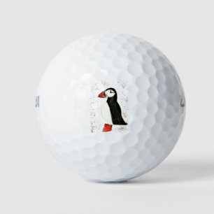 Cute puffin bird watercolor wildlife animal  golf balls