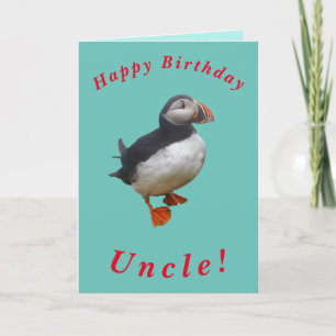 Cute Puffin Birthday Card for Uncle
