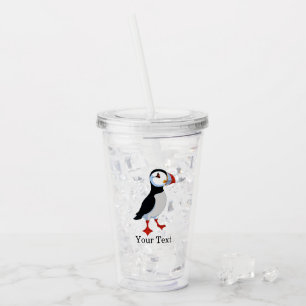 Cute Puffin Design Acrylic Tumblers