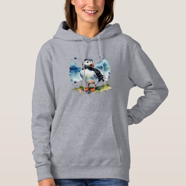  Cute puffin Hoodie (Front)