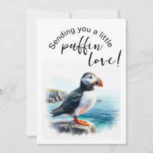 Cute Puffin-Themed Card Flat Holiday Card