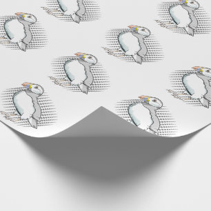 Cute puffin wrapping paper