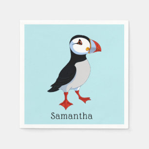 Cute Puffins Design Paper Napkins