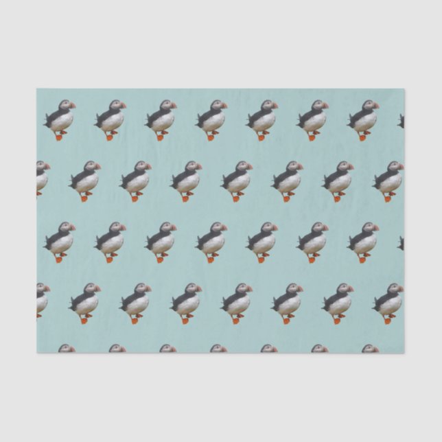 Cute Puffins Tissue Paper (Front)