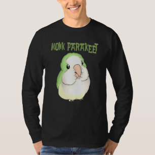 Cute Puffy Monk Parakeet Quaker Parrot Bird T-Shirt