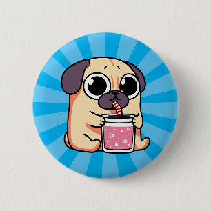 Cute Pug 6 Cm Round Badge