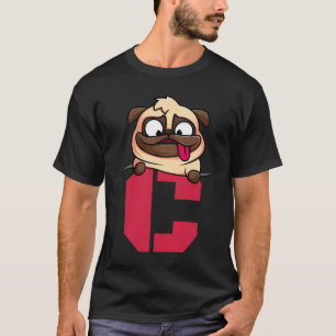 Cute Pug alphabet, letter C, dog alphabet Classic  T-Shirt