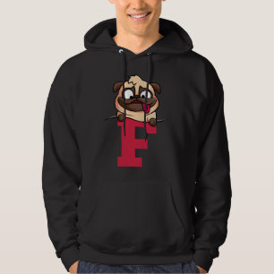 Cute Pug alphabet, letter f, dog alphabet Classic Hoodie