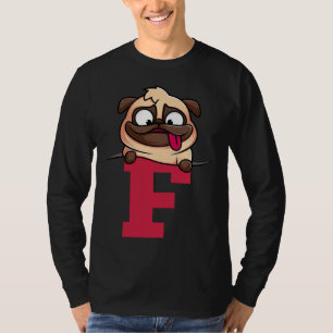 Cute Pug alphabet, letter f, dog alphabet Classic T-Shirt