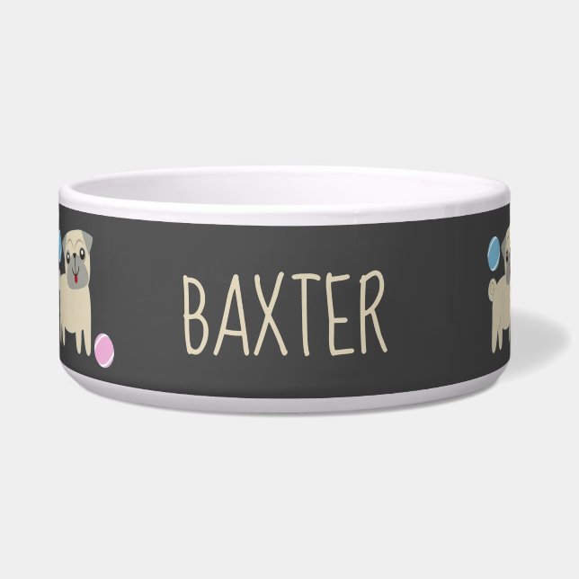 Cute Pug and Balls Pattern Personalised (Front)