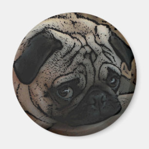 Cute pug artistic magnet