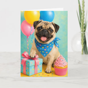 Cute Pug Birthday Card