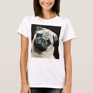 Cute Pug Black White Style T-Shirt