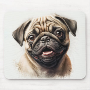 Cute Pug chilling Best Dog Mom Ever Mouse Mat