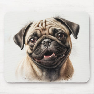 Cute Pug chilling Best Dog Mum Ever Mouse Mat