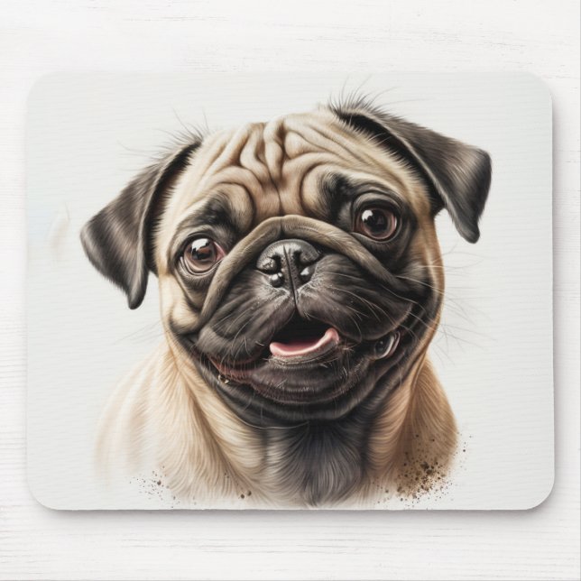 Cute Pug chilling Best Dog Mum Ever Mouse Mat (Front)
