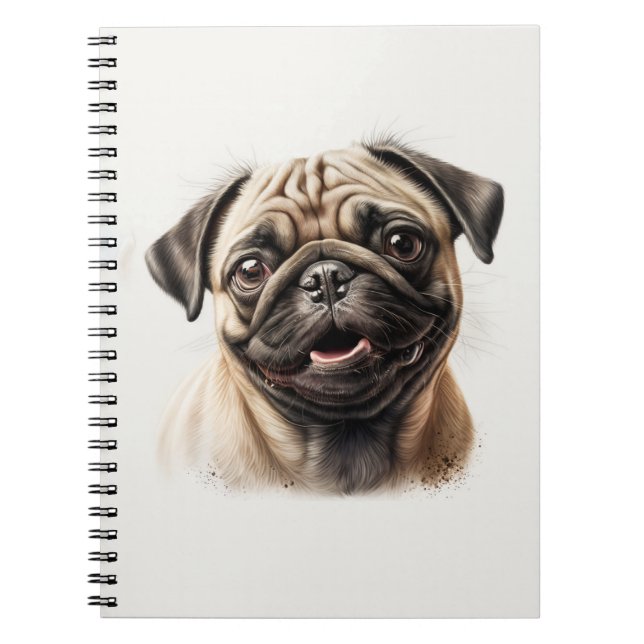 Cute Pug chilling Best Dog Mum Ever Notebook (Front)
