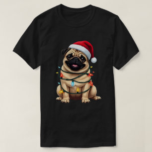 Cute Pug Christmas Santa Pet Dog Lover T-Shirt