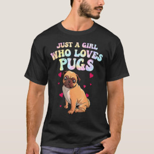 Cute Pug Colourful Tie Dye Women Girls Pet Dog Pu T-Shirt