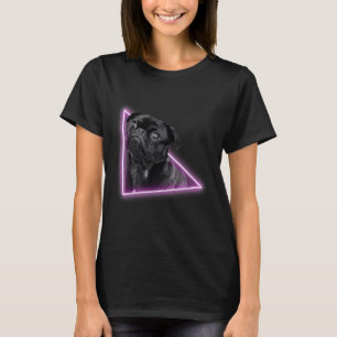Cute pug comming out of neon gateway Classic T-Shi T-Shirt