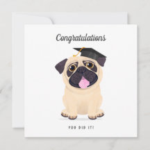 Cute Pug Congratulations Graduation Card