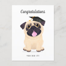 Cute Pug Congratulations Graduation Card