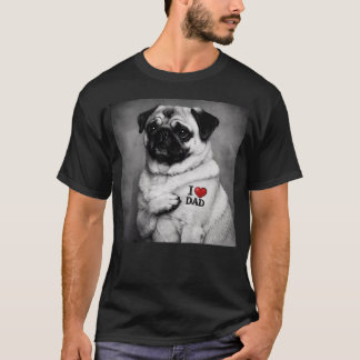 Cute Pug Dad Funny Boys Girls Retro Meme Fathers T-Shirt