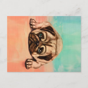 Cute Pug dog Cute Pug Lover Holiday Postcard