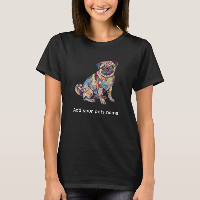 Cute Pug Dog Design T-shirt (Front)