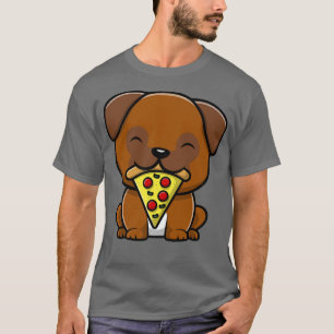 Cute Pug Dog Eating Pizza  Funny Foodie Tee Kids 