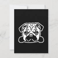 Cute Pug Dog Face Sketch | Pug Lovers