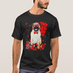 Cute Pug Dog Funny Heart Valentine's Day Dog Mum D T-Shirt