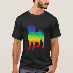 Cute Pug Dog Gay Pride Lgbt Rainbow Flag Pet T-Shirt