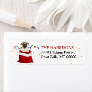 Cute Pug Dog Gift Return Address
