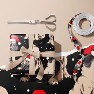 Cute Pug Dog Gift Wrap Christmas Wrapping Paper