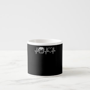 Cute Pug Dog Heartbeat Love Pug Dog Espresso Cup