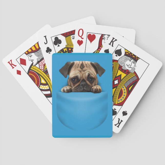 Cute Pug Dog In pocket Playing Cards (Back)