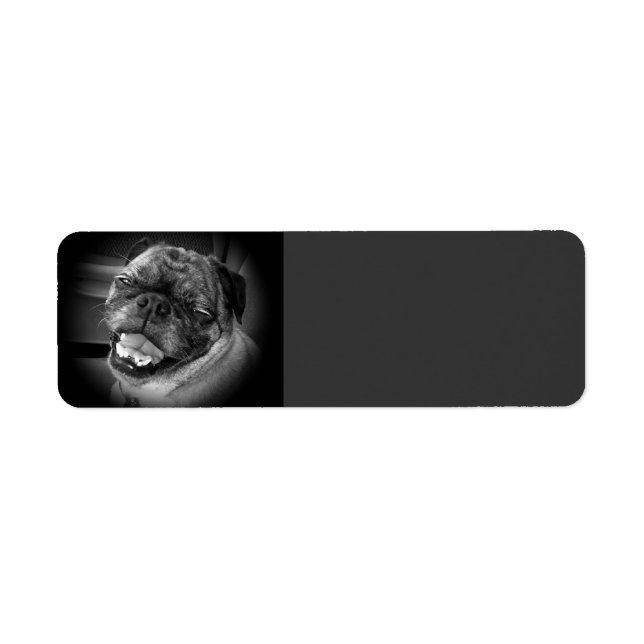 Cute Pug Dog Label (Front)