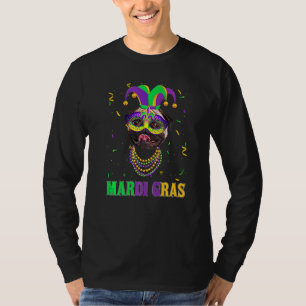 Cute Pug Dog Lover Mardi Gras Carnival Party Festi T-Shirt