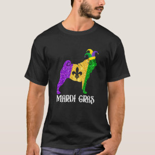 Cute Pug Dog Lover Mardi Gras Party Jester Mask Pr T-Shirt